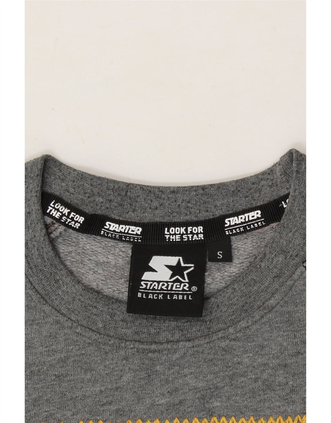 STARTER Mens Graphic Sweatshirt Jumper Small Grey Cotton Vintage Starter and Second-Hand Starter from Messina Hembry 
