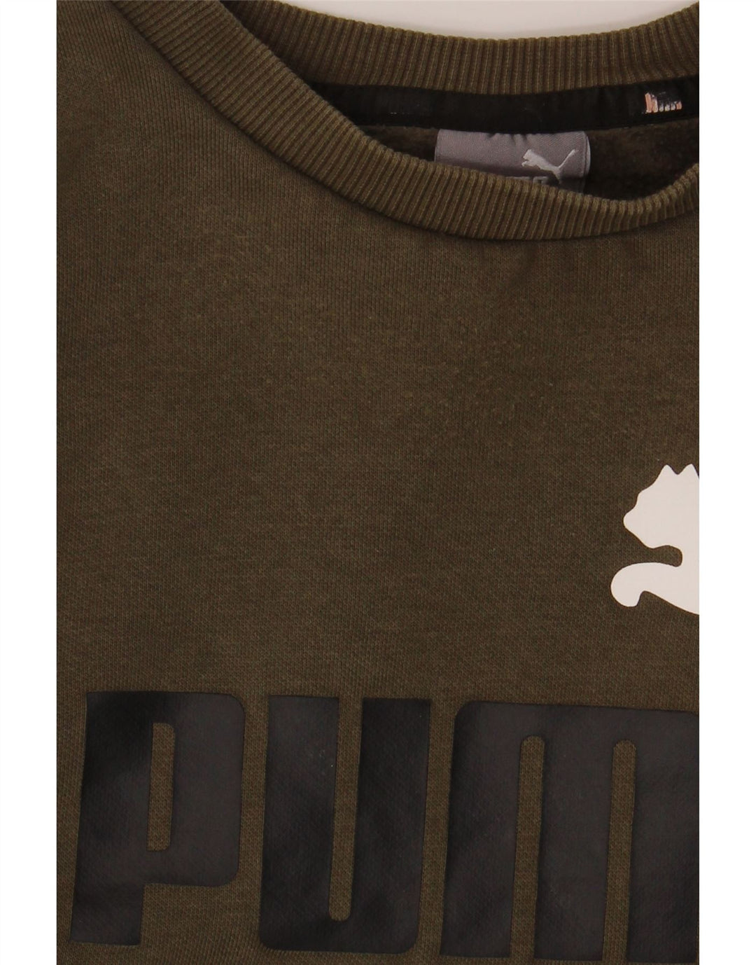 PUMA moletom gráfico masculino jumper grande algodão cáqui