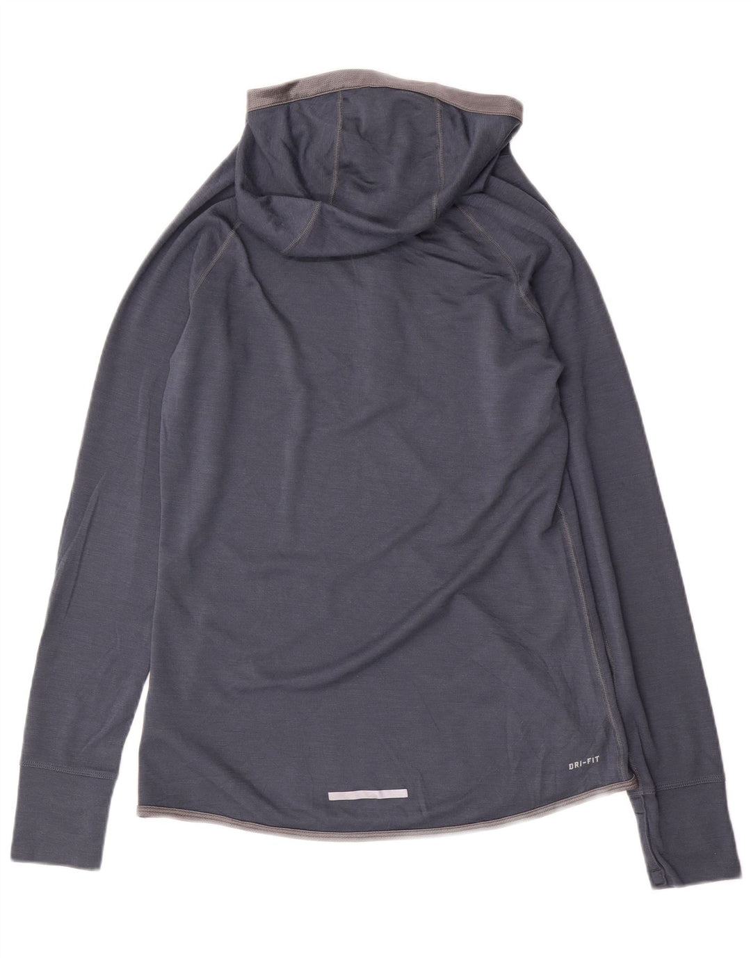 NIKE Womens Dri Fit Hooded Pullover Treino Top Reino Unido 14 Grande Azul Marinho