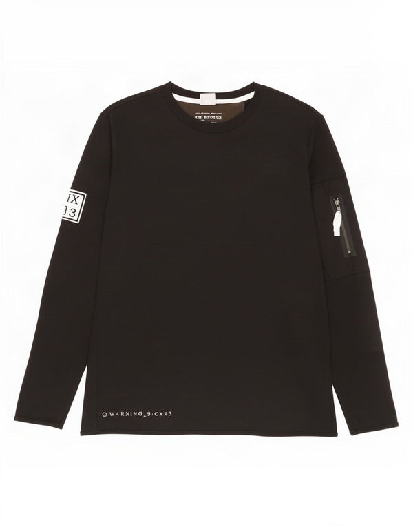Jack & Jones Camiseta masculina de manga comprida XL de algodão preto