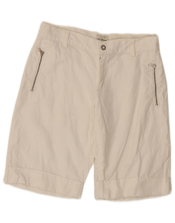Calvin Klein Shorts feminino casual W24 XS algodão branco