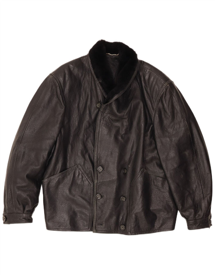 Jaqueta de couro masculina Fibok IT 54 2XL couro preto
