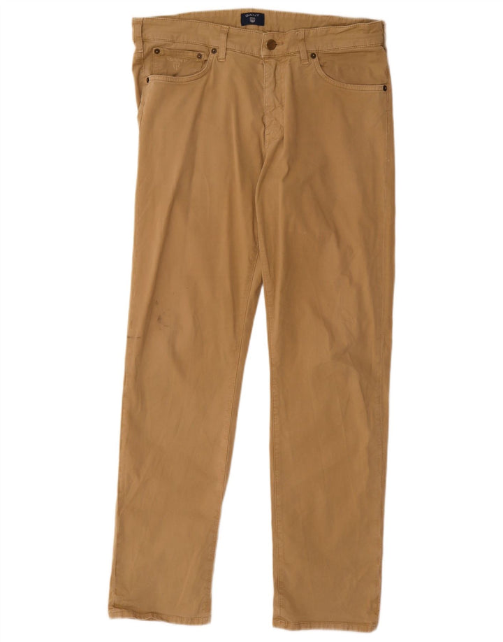 Calça casual reta masculina Gant W32 L32 bege