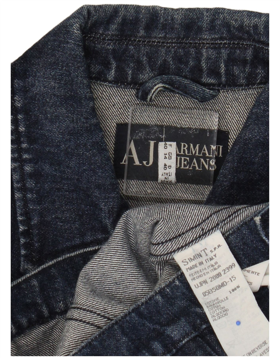 Jaqueta jeans feminina ARMANI JEANS UK 14 algodão azul marinho médio