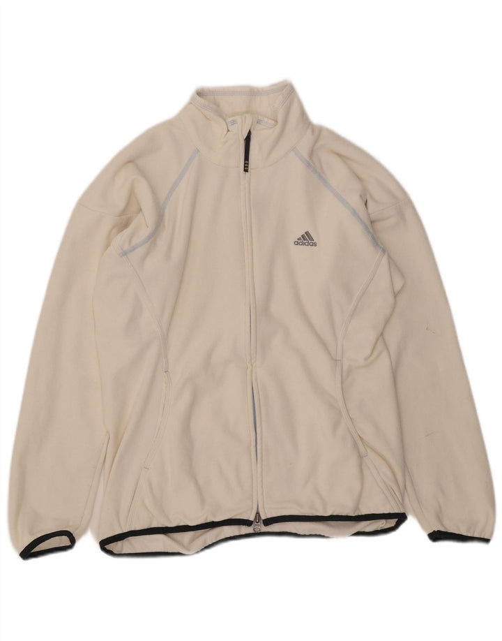 Adidas Womens Clima 365 Fleece Jacket UK 14 Médio Branco Poliéster