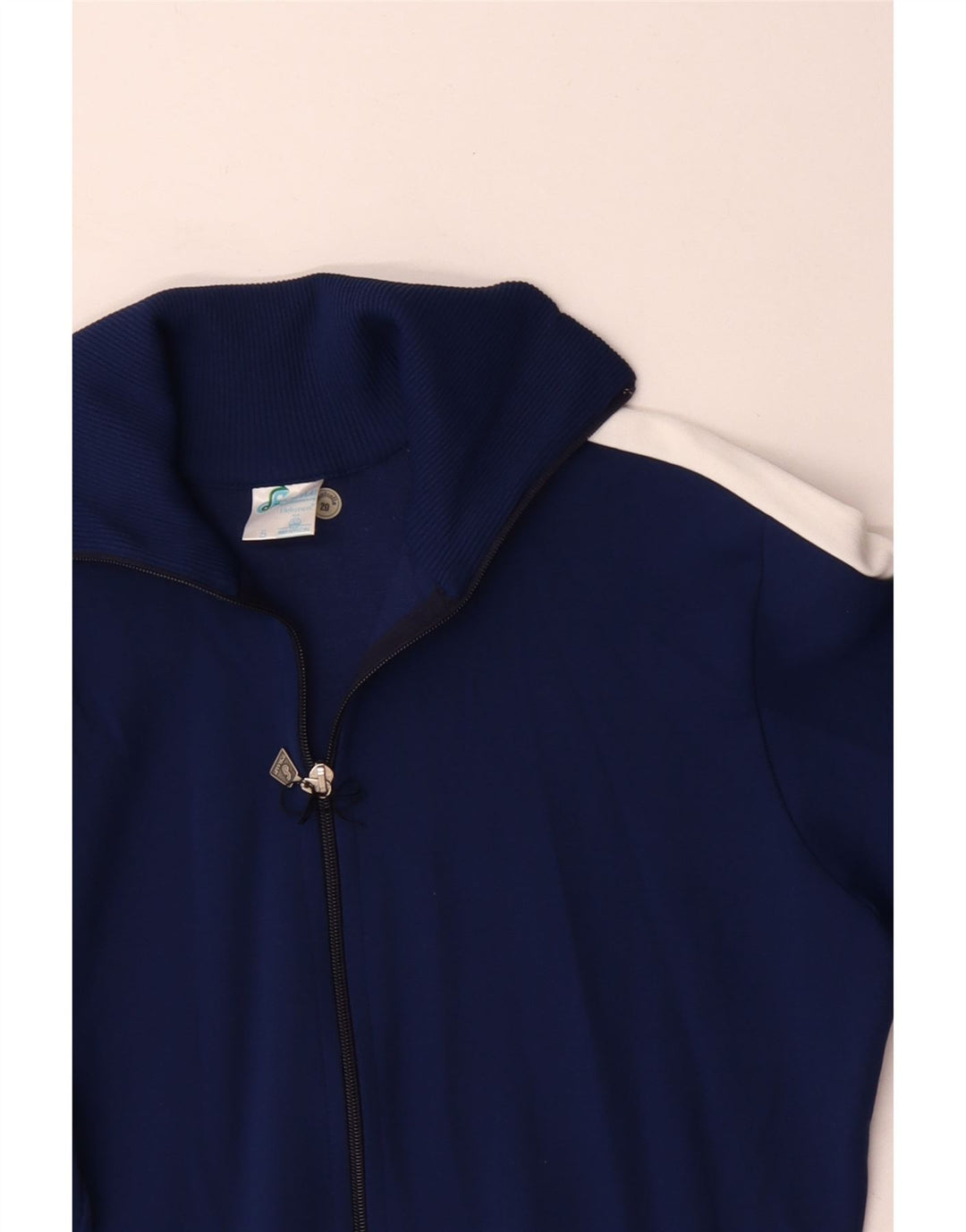 Jaqueta de agasalho gráfico masculino vintage médio bloco colorido azul marinho