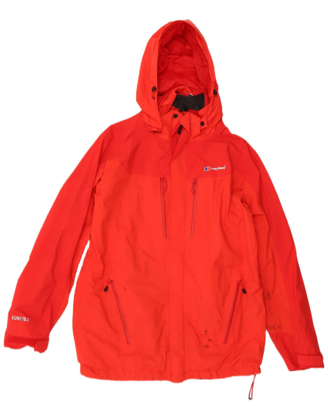 Jaqueta de chuva feminina com capuz Gore-Tex BERGHAUS Reino Unido 14 grande poliamida vermelha