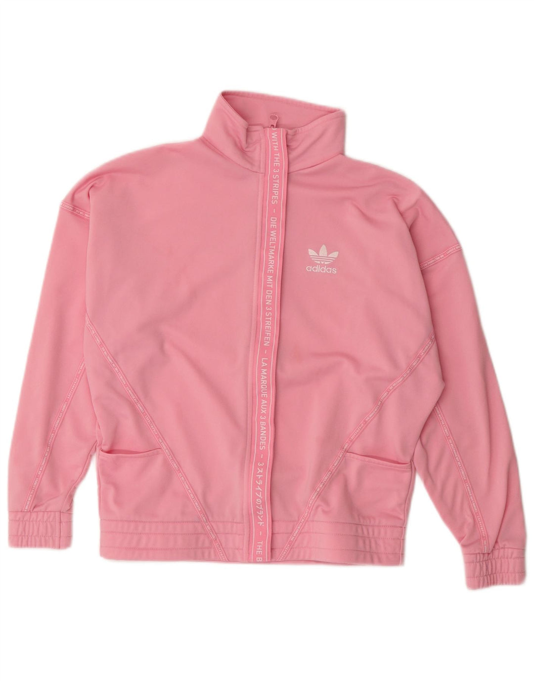 Adidas Meninas Graphic Tracksuit Top Jacket 11-12 Anos Rosa Poliéster
