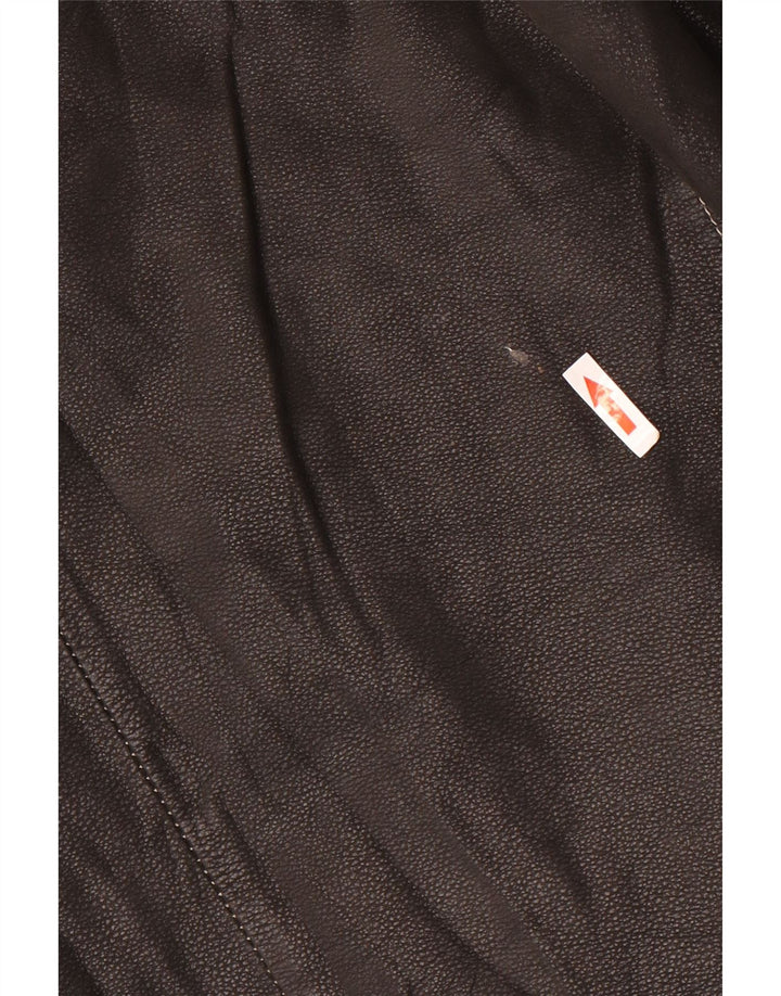 Jaqueta de couro masculina vintage UK 44 2XL couro preto