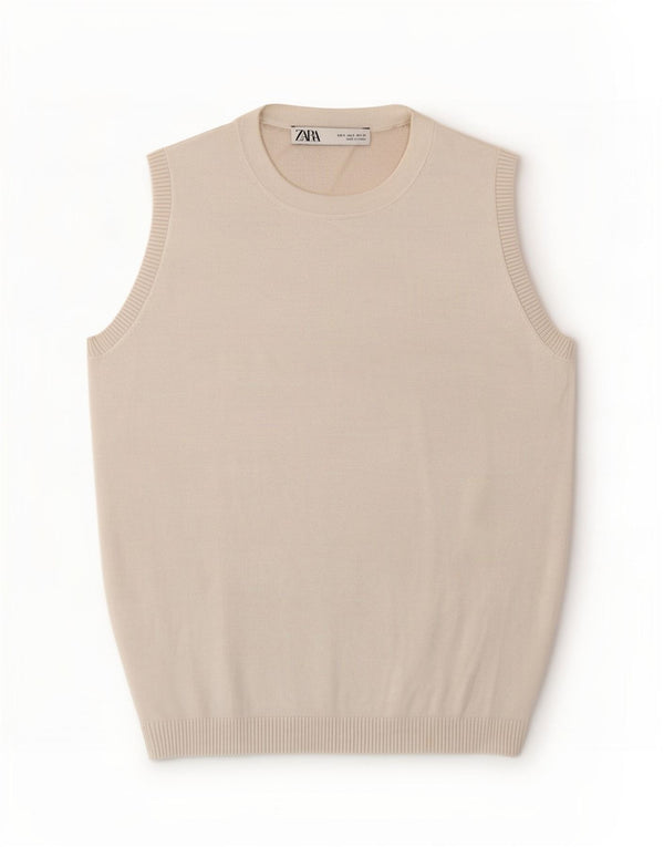 Zara Womens Vest Top UK 8 Pequeno Branco