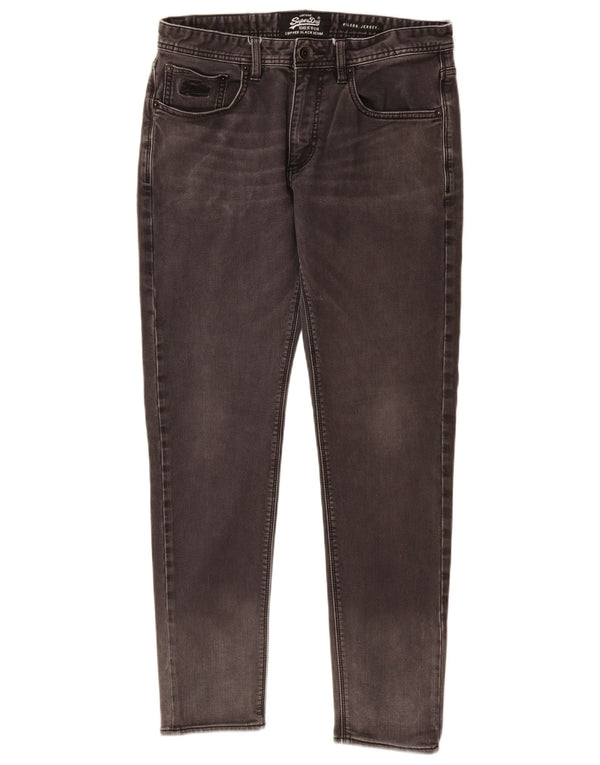 Superdry Mens Wilson Slim Jeans W32 L30 Cinza Algodão