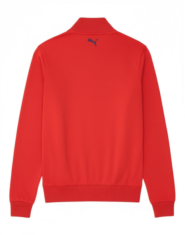 Puma Mens Tracksuit Top Jacket Médio Poliéster Listrado Vermelho