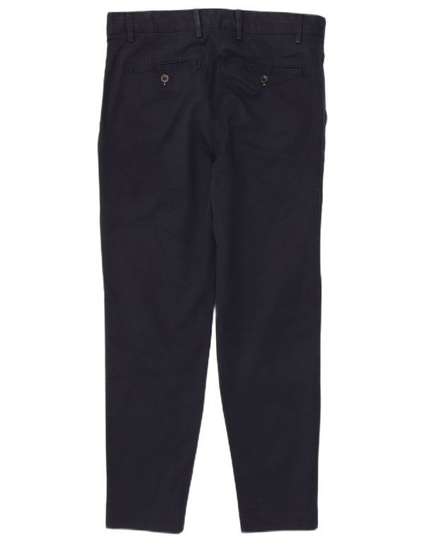 Zara Mens Slim Chino Calças EU 38 Pequeno W30 L27 Azul Marinho Algodão