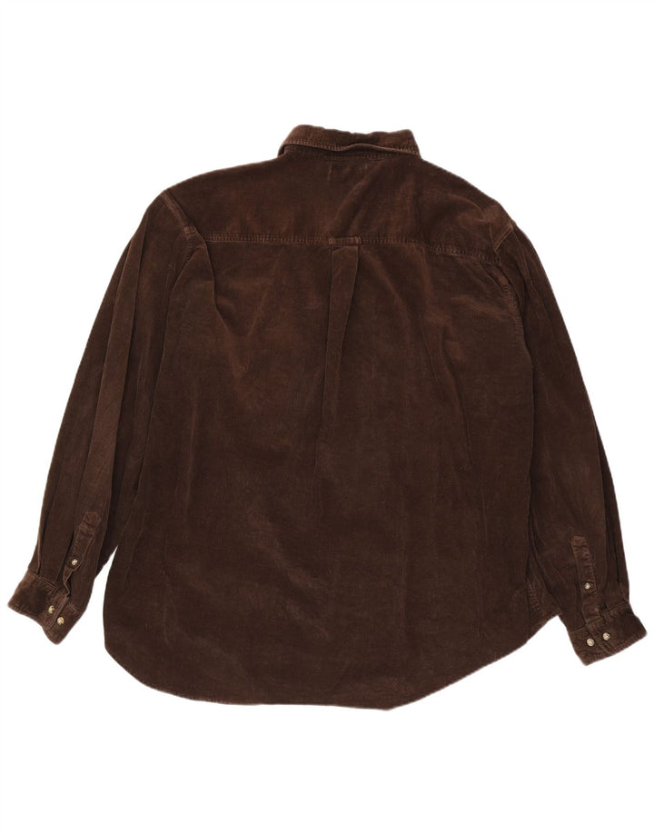 Camisa masculina de veludo CONTE OF FLORENCE 2XL algodão marrom
