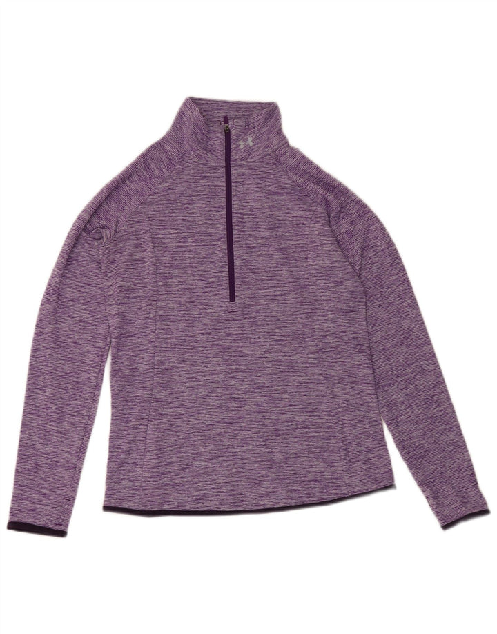 Under Armour feminino pulôver agasalho top UK 12 médio roxo manchado