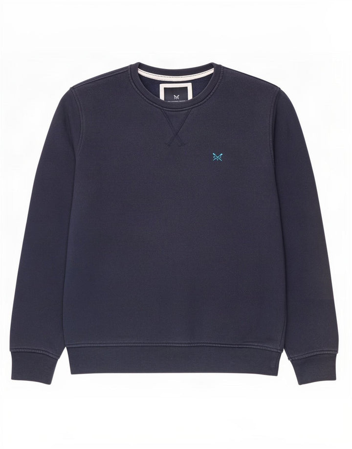 Crew Clothing Mens Moletom Jumper Médio Algodão Azul Marinho