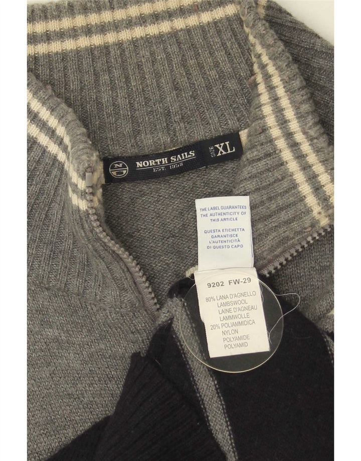 Suéter cardigã masculino North Sails XL cinza colorblock lã