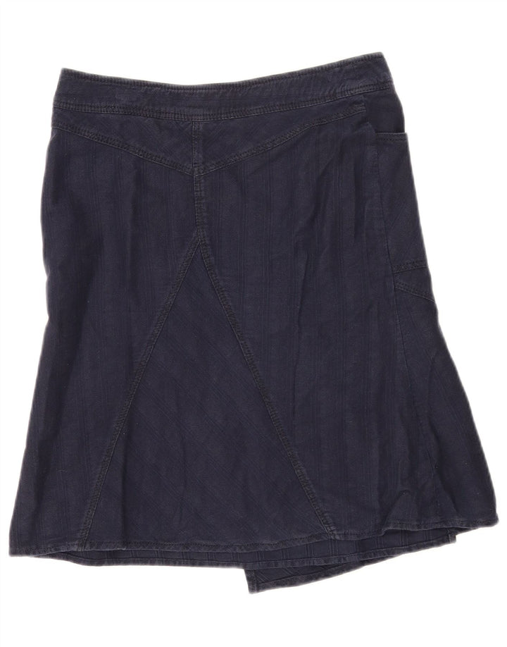 Saia evasê feminina Max & Co. W28 médio listrado azul marinho