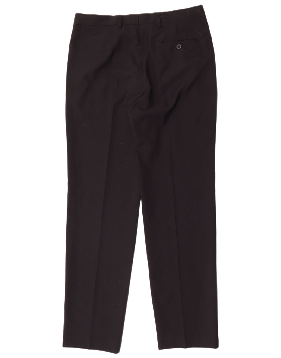 Calça masculina de ajuste regular Marks & Spencer W34 L33 azul marinho poliéster