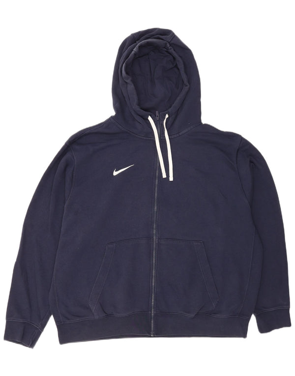 Suéter Nike masculino com capuz e zíper 2XL algodão azul marinho