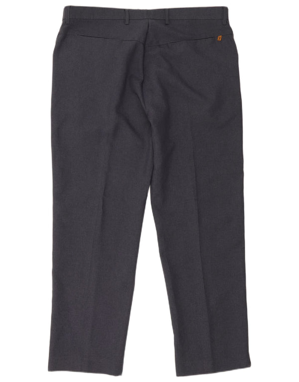Calça masculina reta casual Farah W40 L31 poliéster azul marinho