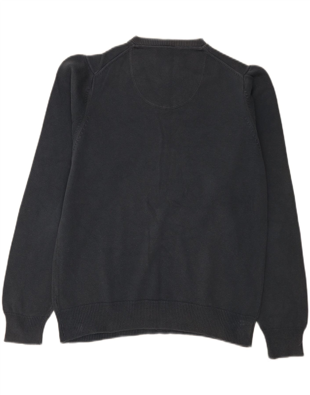 Suéter feminino Marks & Spencer com decote em V Reino Unido 14 algodão azul marinho médio