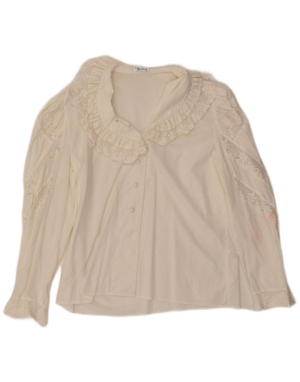 Blusa feminina grande Perry Landhaus EU 40 algodão branco médio