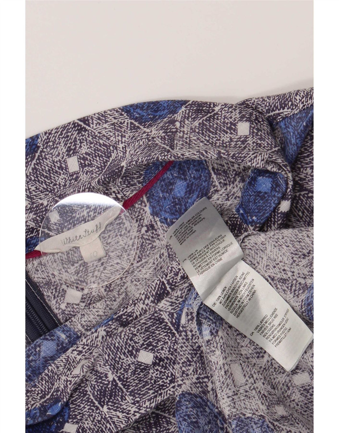 Blusa Feminina White Stuff Top UK 10 Linho Floral Azul Pequeno