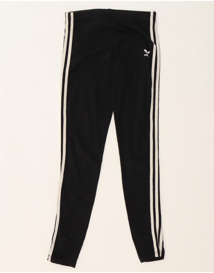 ADIDAS Girls Leggings 13-14 Years Black Cotton Vintage Adidas and Second-Hand Adidas from Messina Hembry 