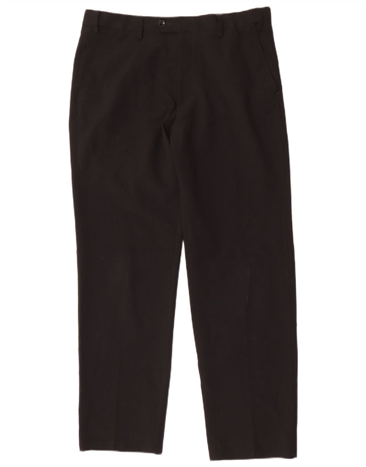 Calça masculina Marks & Spencer reta regular terno W34 L31 poliéster preto
