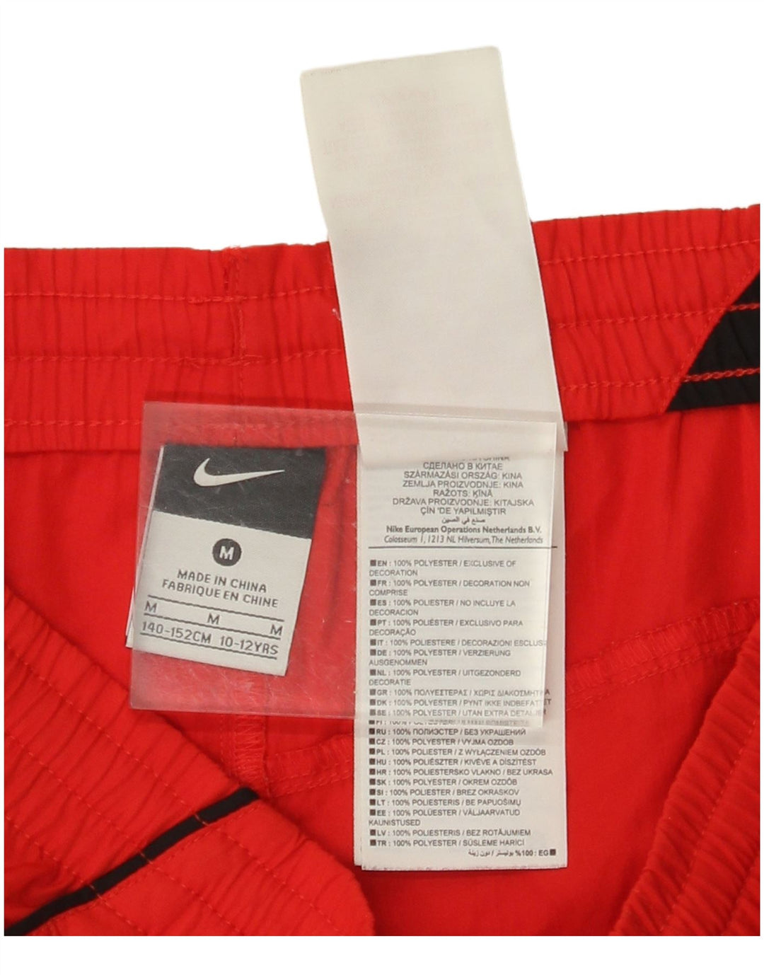 Shorts esportivos masculinos NIKE 10-11 anos médio vermelho poliéster