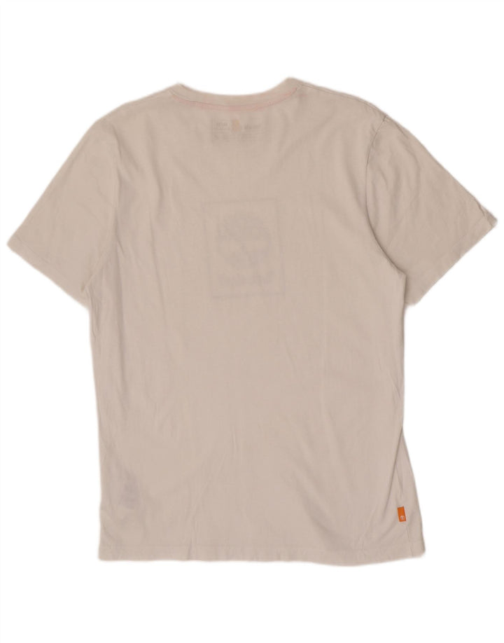 Camiseta masculina Timberland Regular Fit Graphic Top Médio Algodão Branco