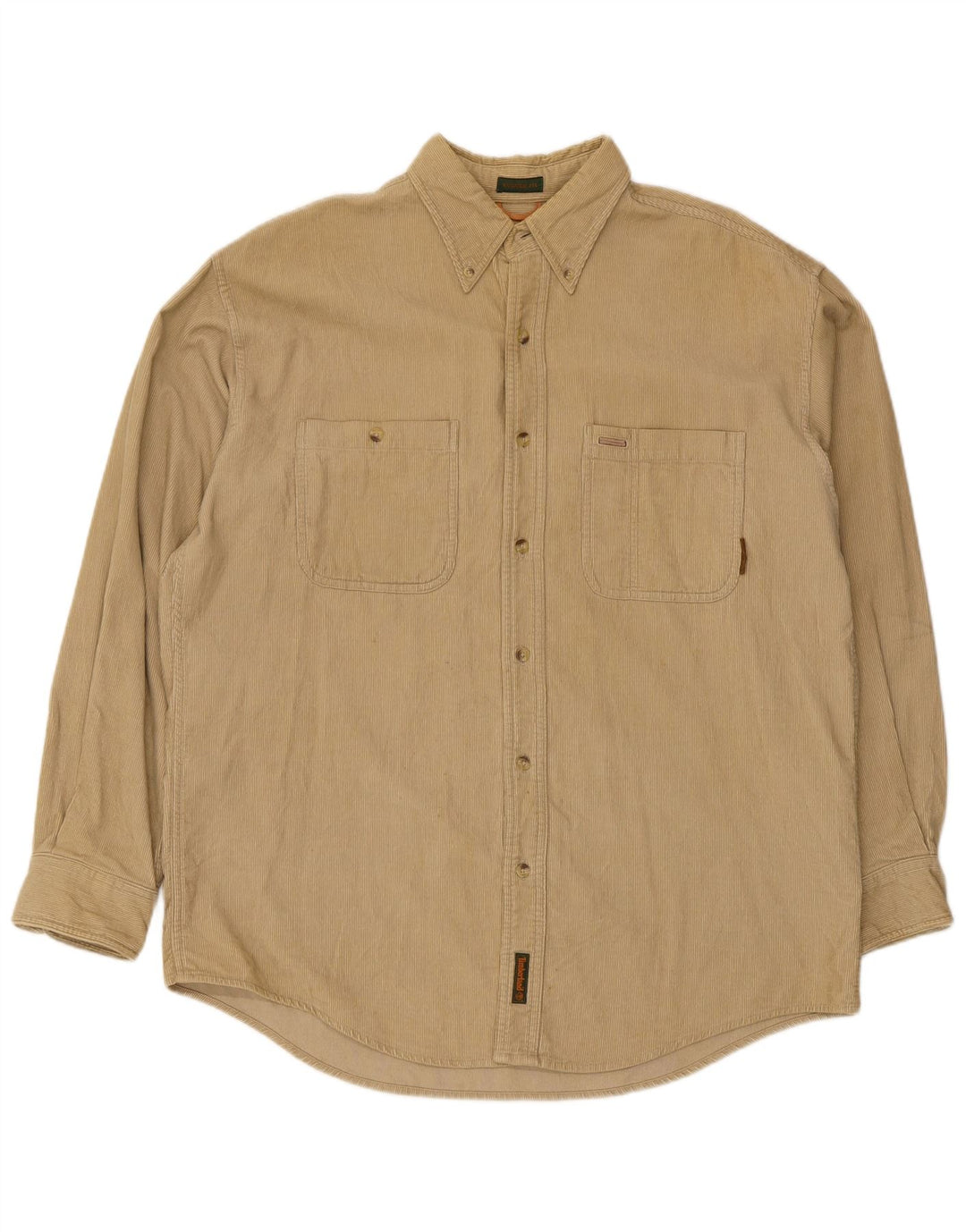Camisa masculina de veludo Timberland médio bege algodão