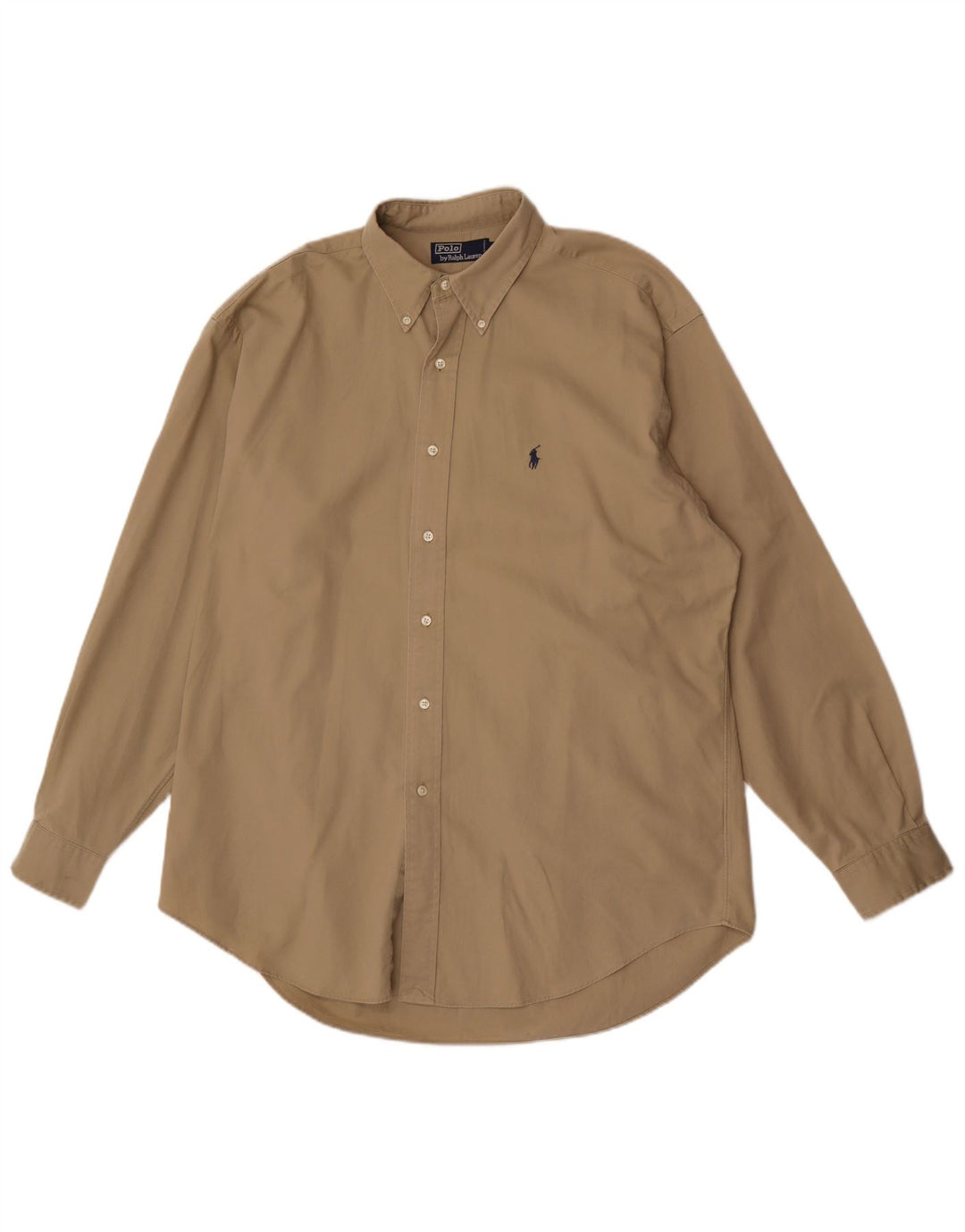 Polo Ralph Lauren Camisa masculina grande algodão bege