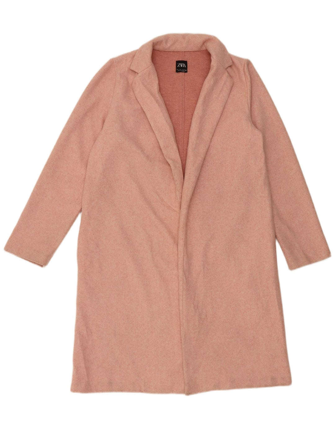 Sobretudo aberto feminino Zara UK 16 grande poliéster rosa