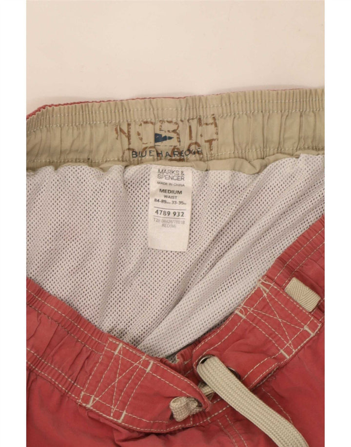 Shorts de natação masculino Marks & Spencer médio algodão vermelho
