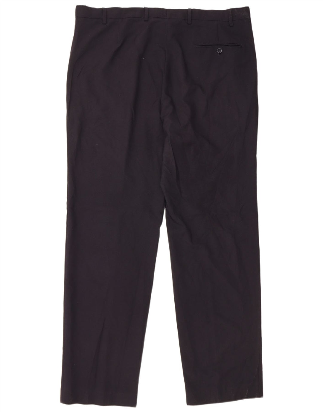Calça masculina de ajuste regular Marks & Spencer W40 L33 azul marinho poliéster