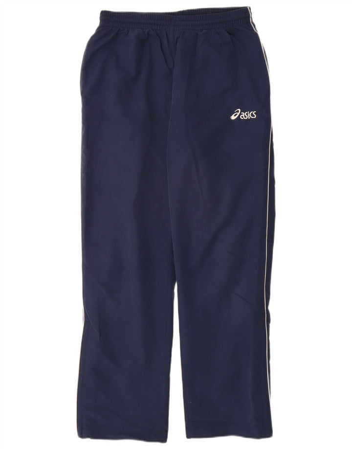 Calça de treino masculina Asics pequena azul marinho poliéster