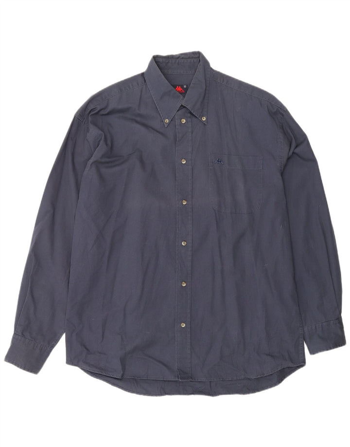 Camisa masculina Kappa de algodão azul marinho médio