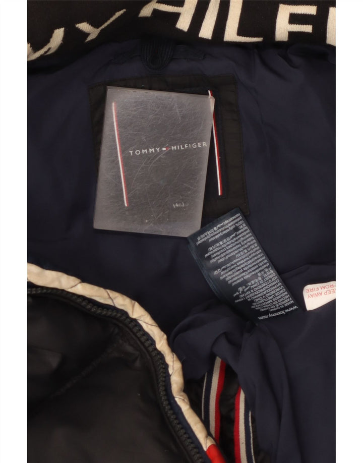 Jaqueta acolchoada com capuz para meninos Tommy Hilfiger 13-14 anos poliéster preto