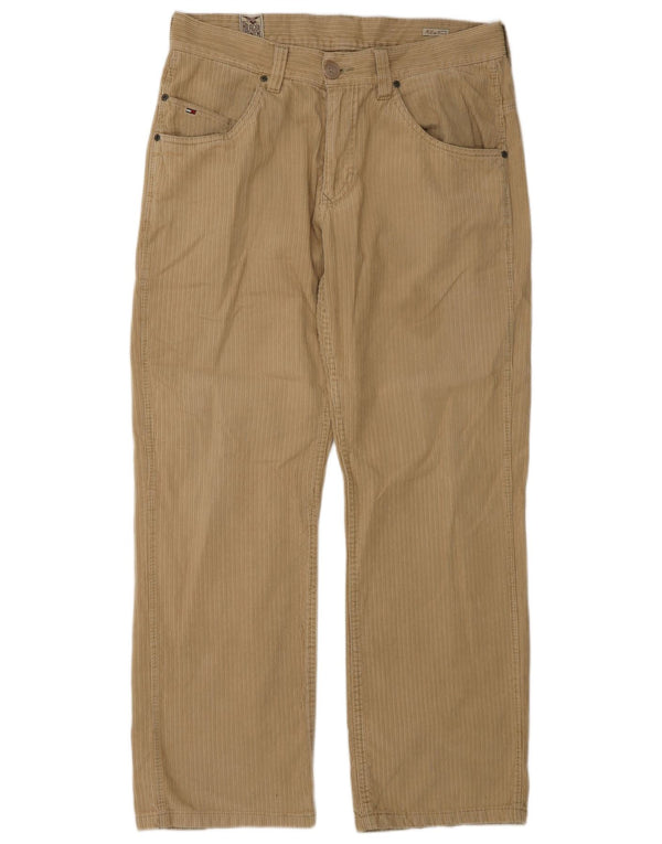 Calça masculina reta de veludo Tommy Hilfiger W34 L32 algodão bege