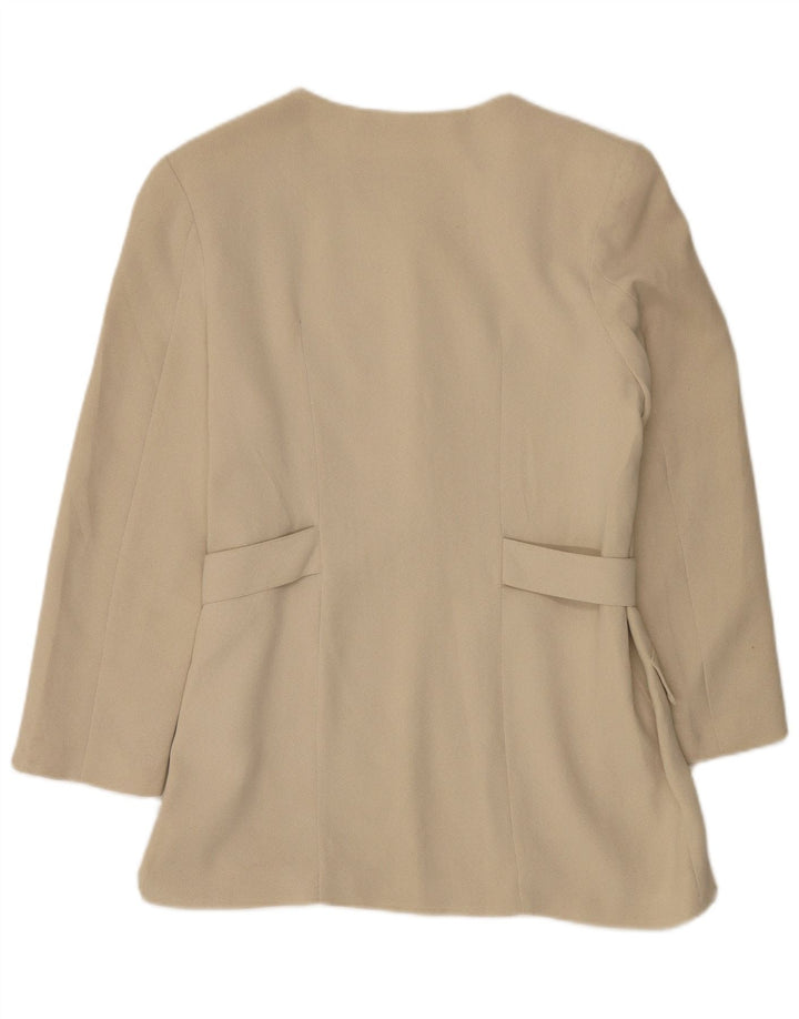 Jaqueta blazer feminina vintage IT 42 estampa animal bege médio