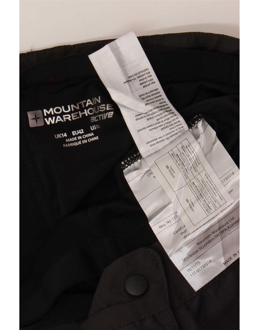 Bermuda feminina Mountain Warehouse UK 14 grande poliéster cinza W34