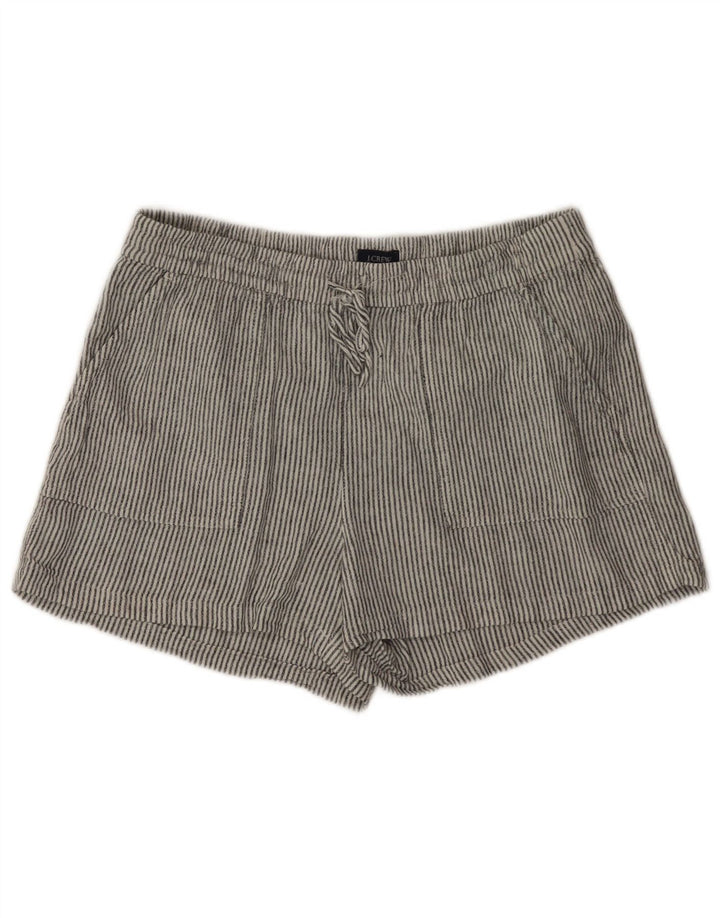 J. Crew Shorts Chino Feminino Pequeno W30 Cinza Listrado Linho