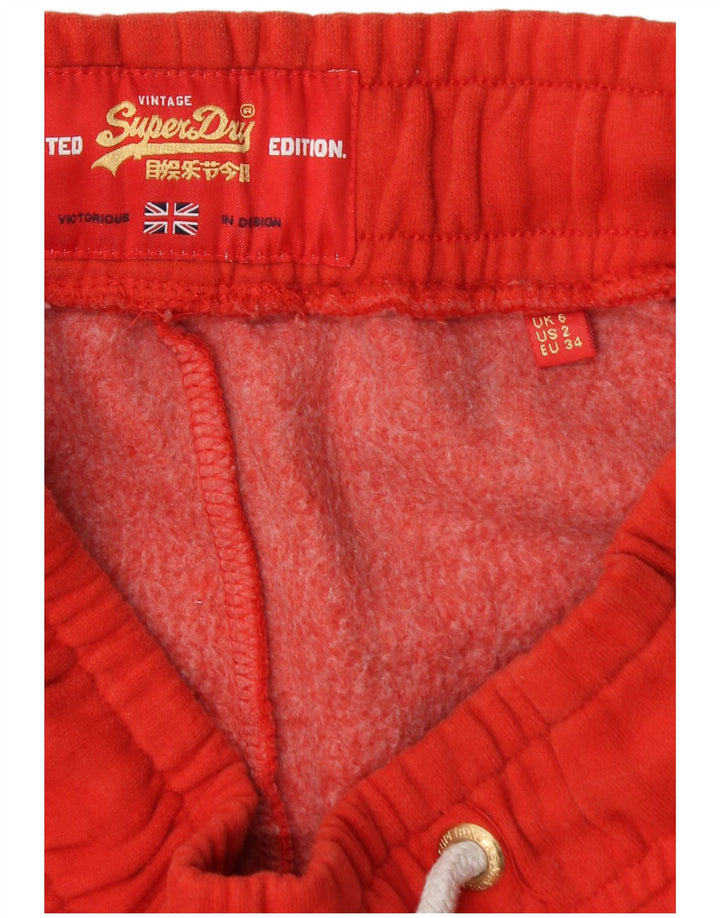 Calça esportiva feminina SUPERDRY com estampa gráfica e joggers UK 6 XS vermelho colorblock