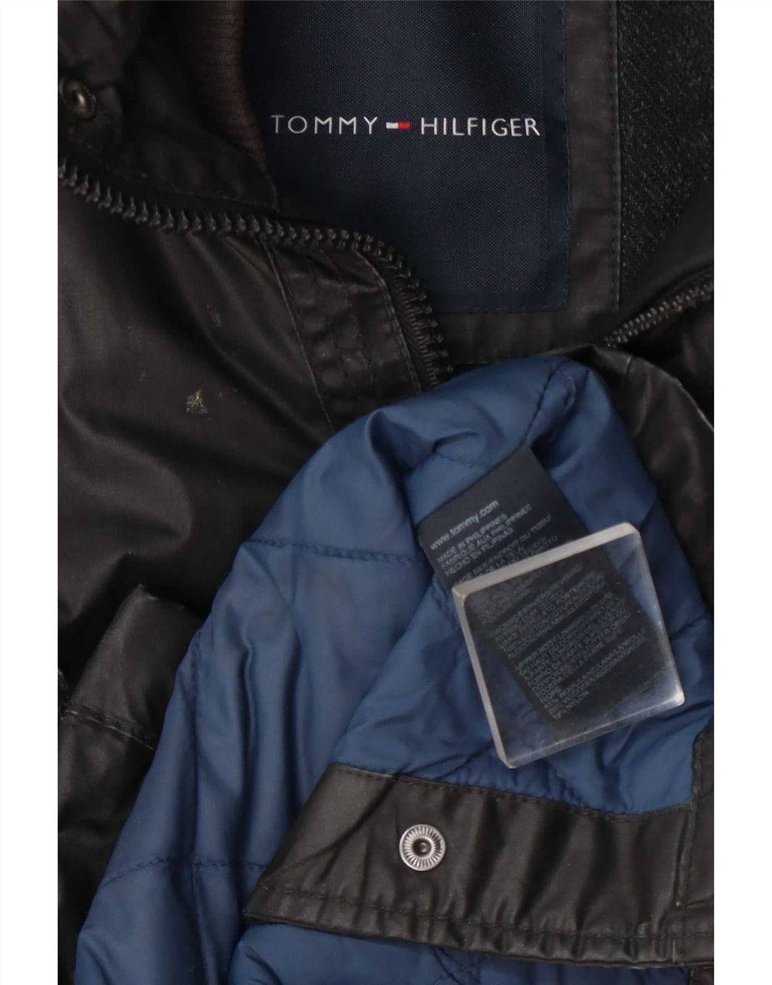 Jaqueta utilitária masculina de couro sintético Tommy Hilfiger Reino Unido 38 cinza médio