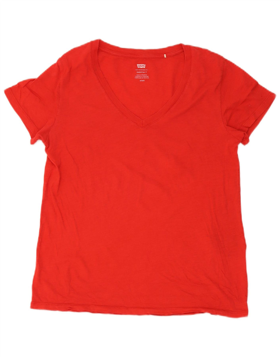 Camiseta feminina Levi's Top UK 14 algodão vermelho médio