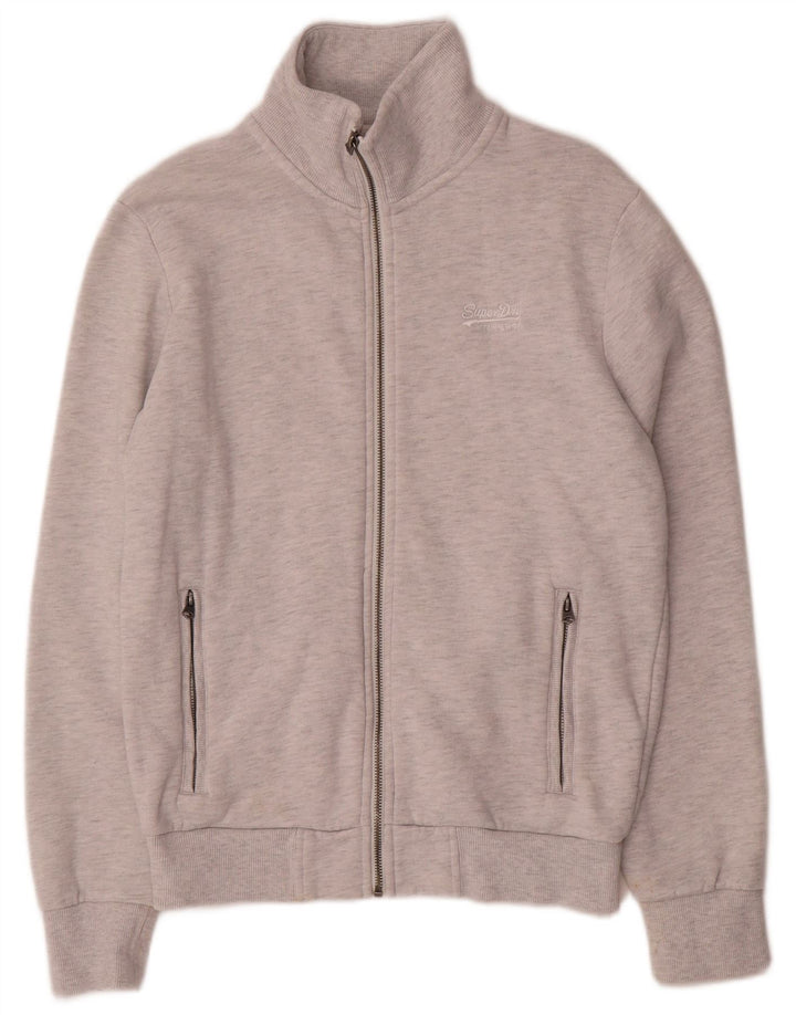 Superdry Mens Tracksuit Top Jacket Pequeno Algodão Cinza