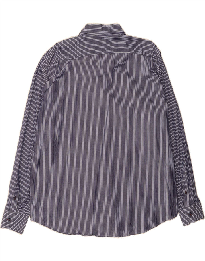 NAVIGARE Mens Shirt 2XL Navy Blue Striped Vintage Navigare and Second-Hand Navigare from Messina Hembry 