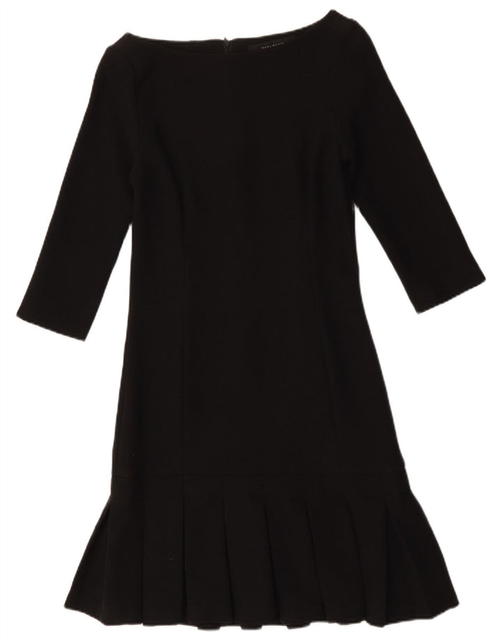 Vestido feminino Zara com manga 3/4 UK 12 médio preto